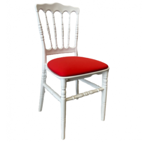 Chaise Napoléon blanche galette rouge